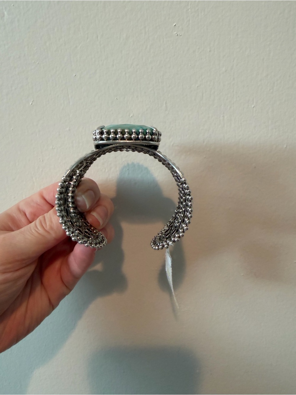 Kendra Scott Abena Turquoise Statement Cuff Bracelet - Silver Tone - Picture 3 of 5